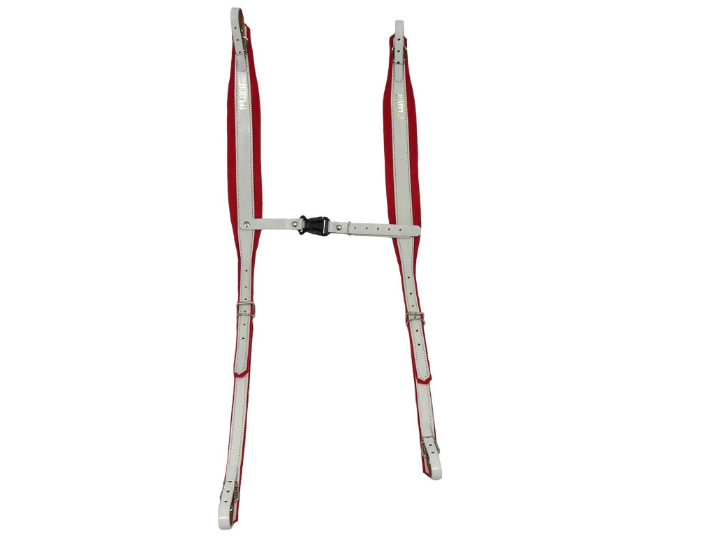 D'Luca Pro SM Series Genuine Leather Accordion Straps White/Red