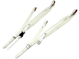 D'Luca Pro SM Series Genuine Leather Accordion Straps White/White