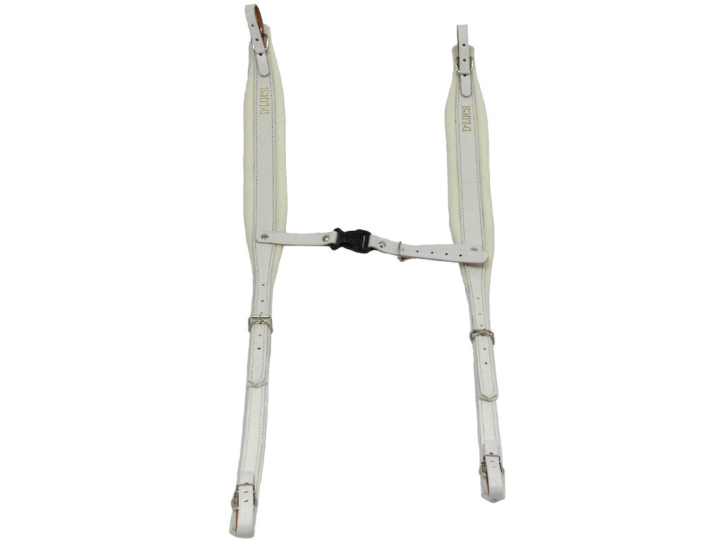 D'Luca Pro SM Series Genuine Leather Accordion Straps White/White