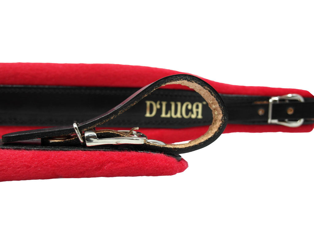 D'Luca Pro SM Series Genuine Leather Accordion Straps Black/Red