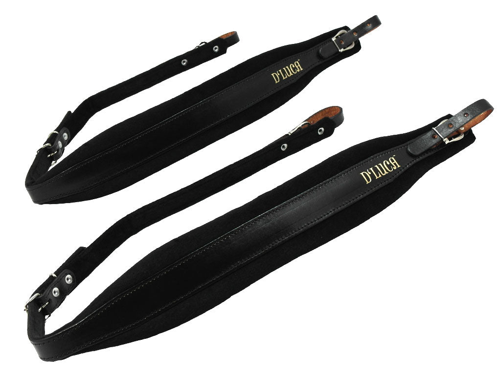 D'Luca Pro SG Series Genuine Leather Accordion Straps Black/Black