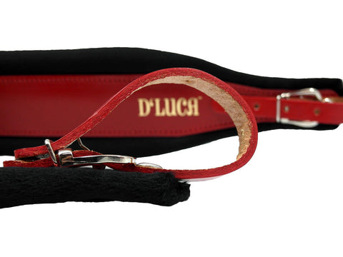 D'Luca Pro SG Series Genuine Leather Accordion Straps Red/Black