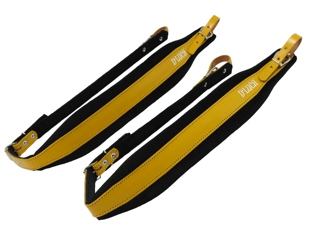 D'Luca Pro SG Series Genuine Leather Accordion Straps Yellow/Black