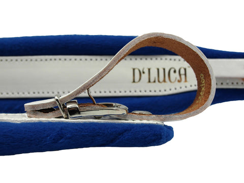 D'Luca Pro SG Series Genuine Leather Accordion Straps White/Blue