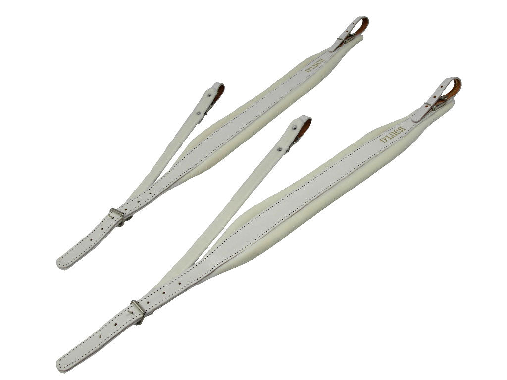D'Luca Pro SG Series Genuine Leather Accordion Straps White/White