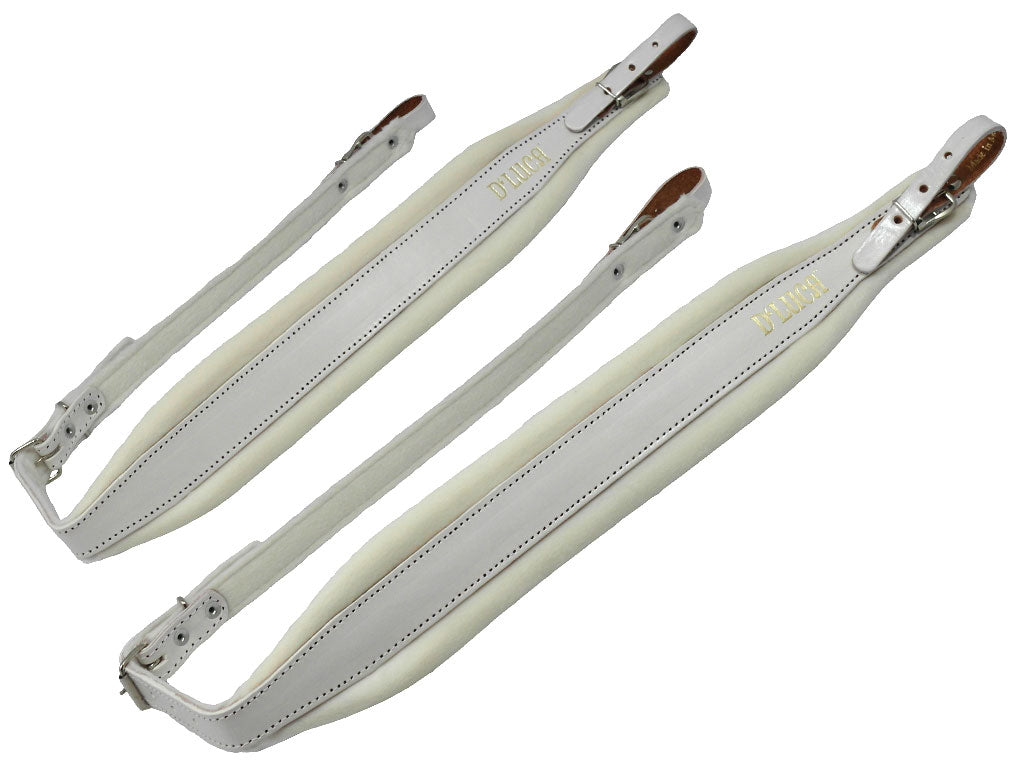 D'Luca Pro SG Series Genuine Leather Accordion Straps White/White