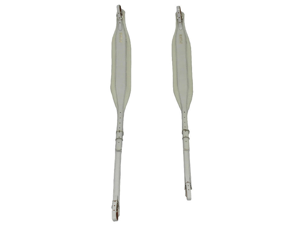 D'Luca Pro SG Series Genuine Leather Accordion Straps White/White