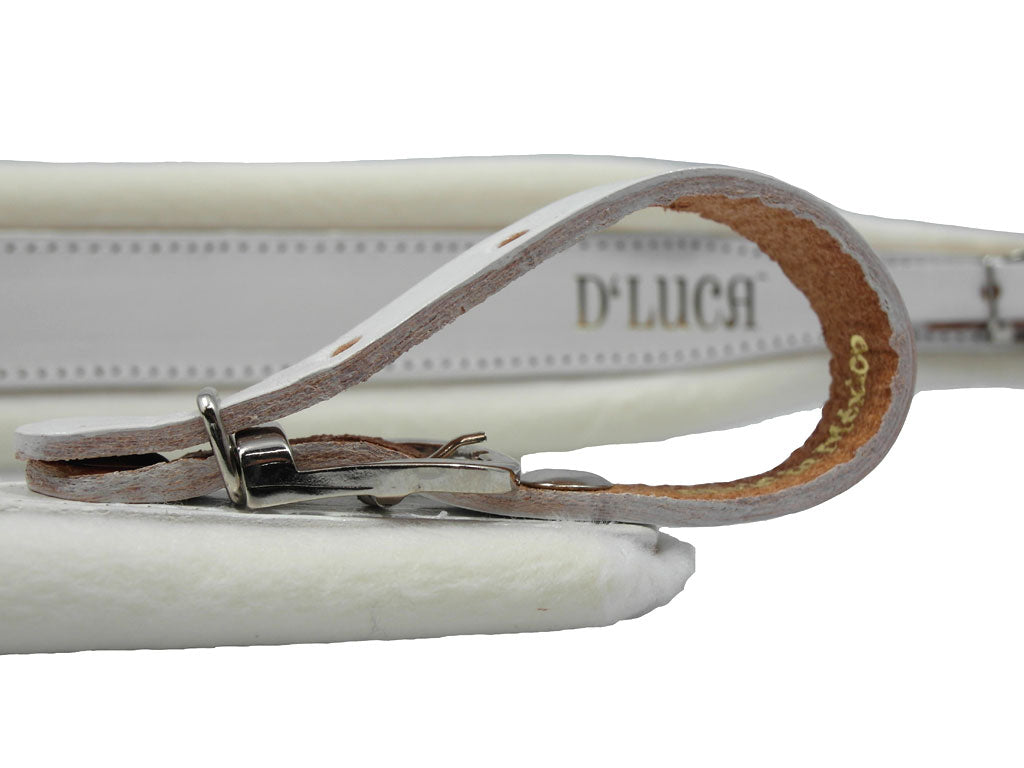 D'Luca Pro SG Series Genuine Leather Accordion Straps White/White