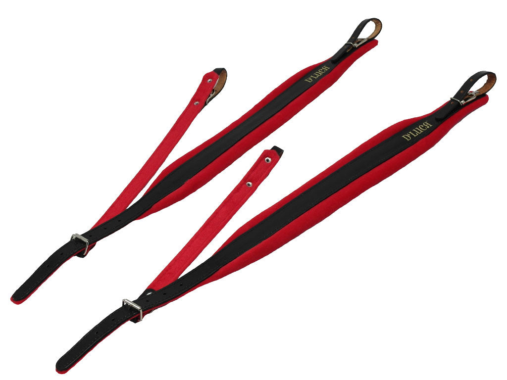D'Luca Pro SG Series Genuine Leather Accordion Straps Black/Red