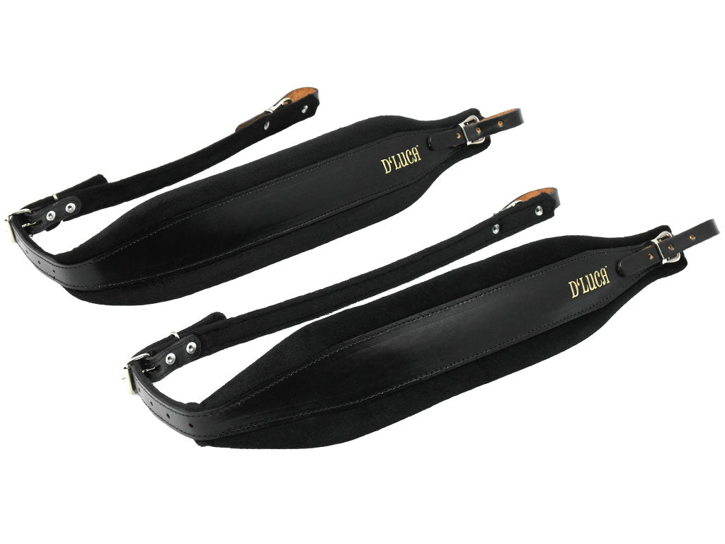 D'Luca Pro SB Series Genuine Leather Accordion Straps Black/Black