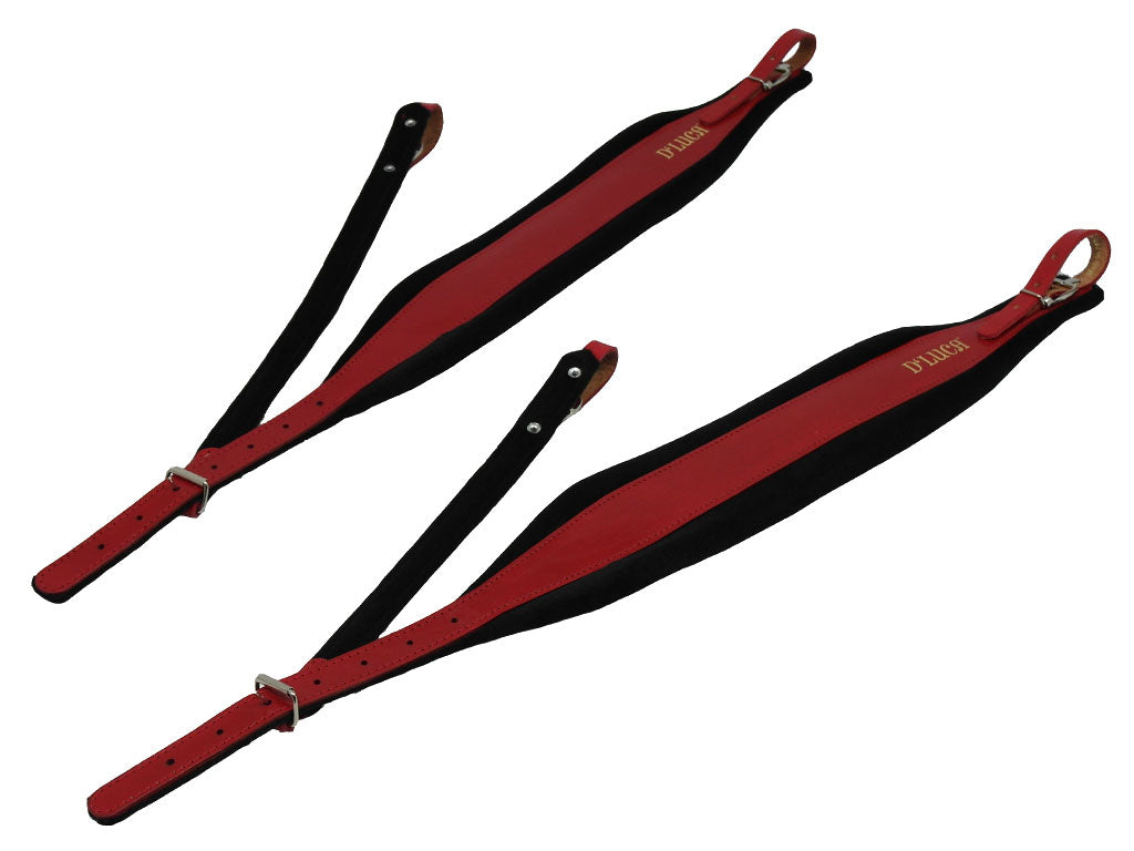 D'Luca Pro SB Series Genuine Leather Accordion Straps Red/Black