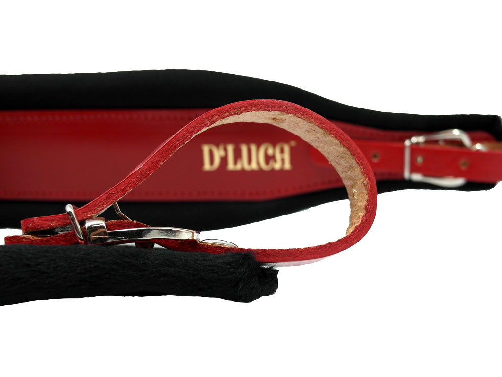 D'Luca Pro SB Series Genuine Leather Accordion Straps Red/Black