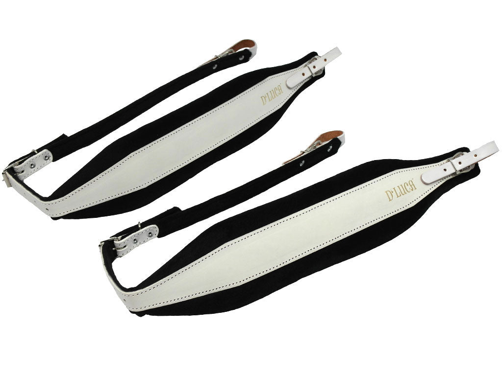 D'Luca Pro SB Series Genuine Leather Accordion Straps White/Black