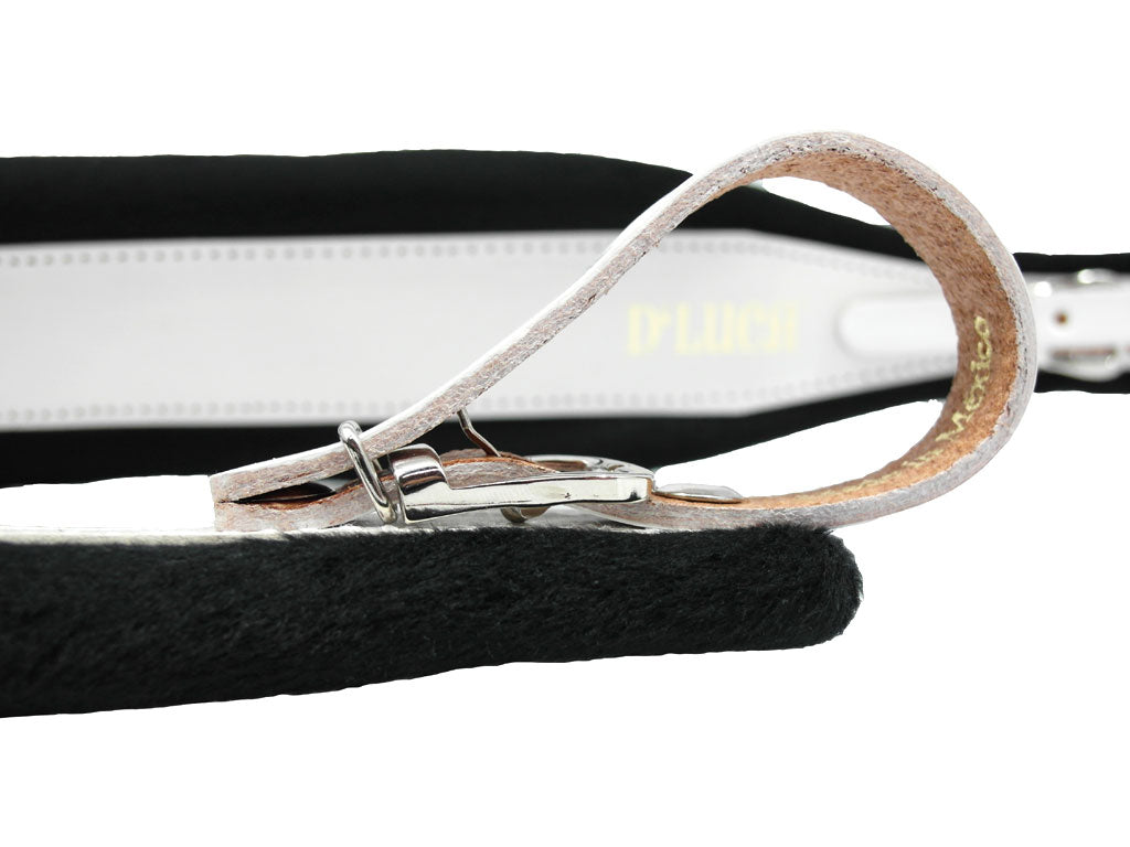 D'Luca Pro SB Series Genuine Leather Accordion Straps White/Black