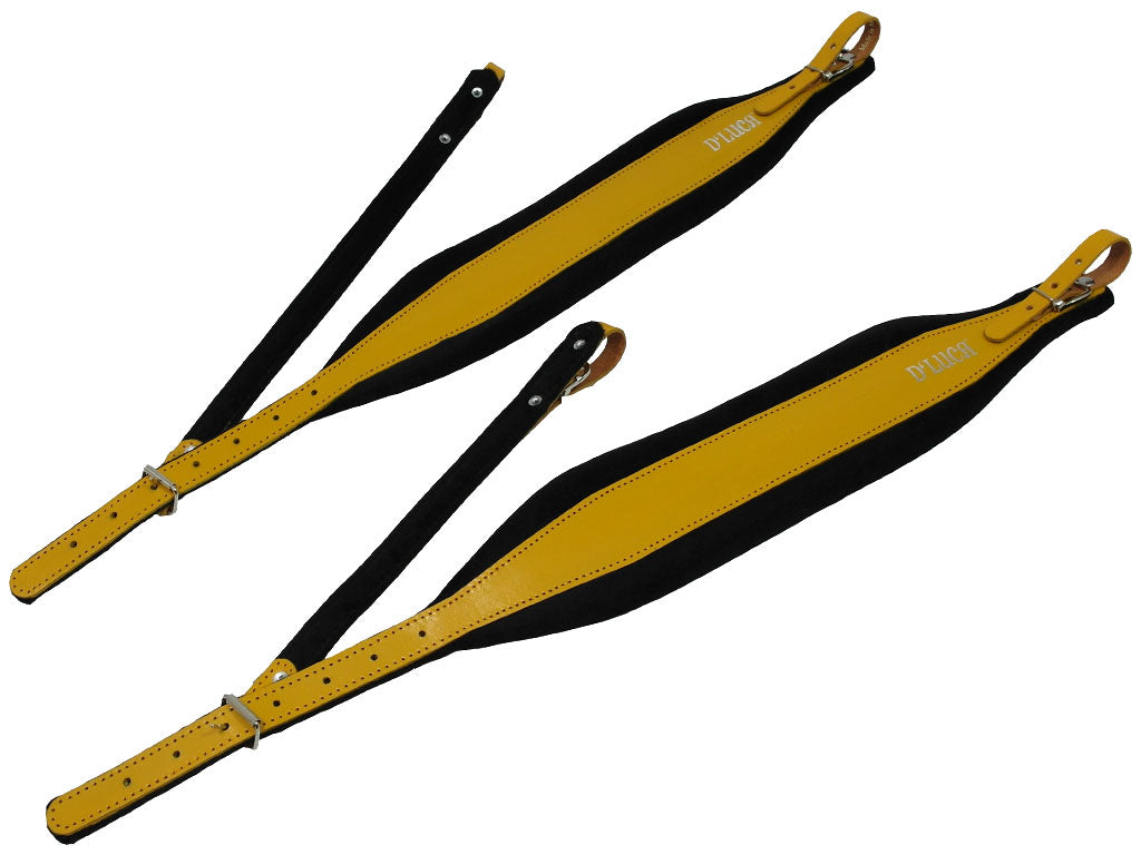 D'Luca Pro SB Series Genuine Leather Accordion Straps Yellow/Black