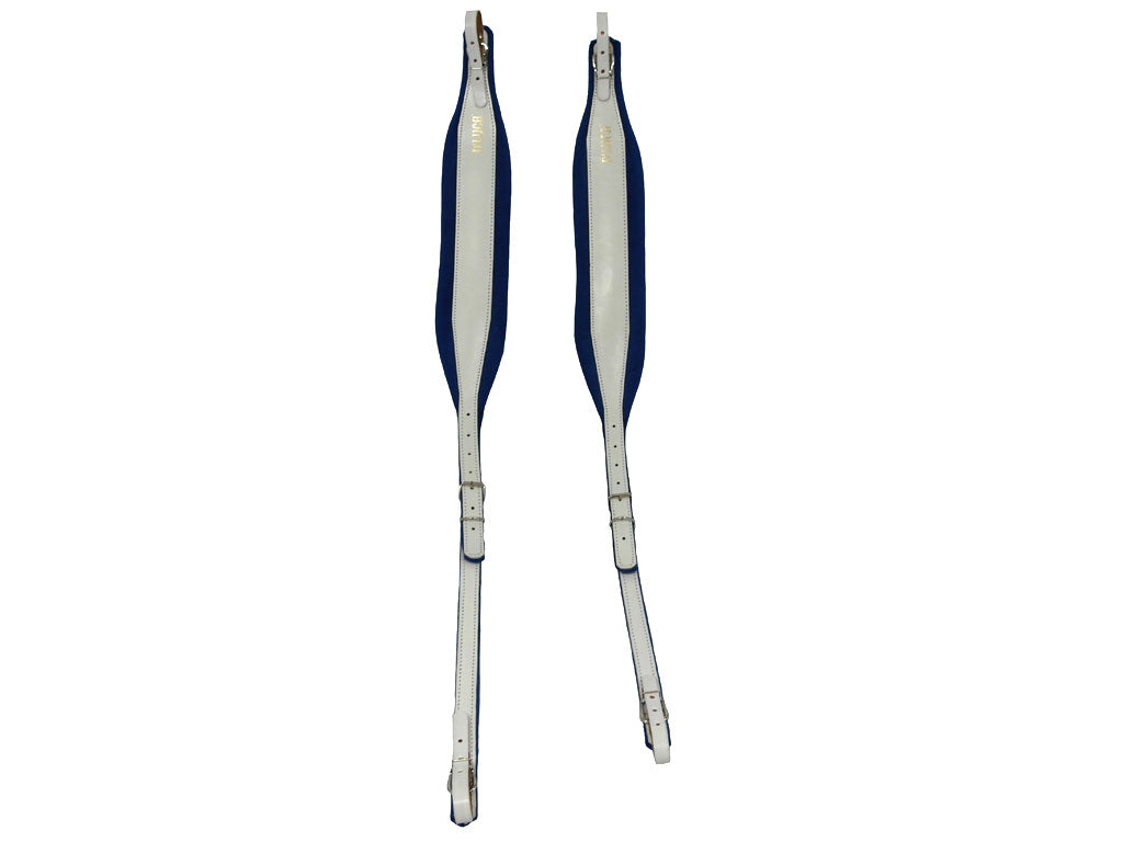 D'Luca Pro SB Series Genuine Leather Accordion Straps White/Blue