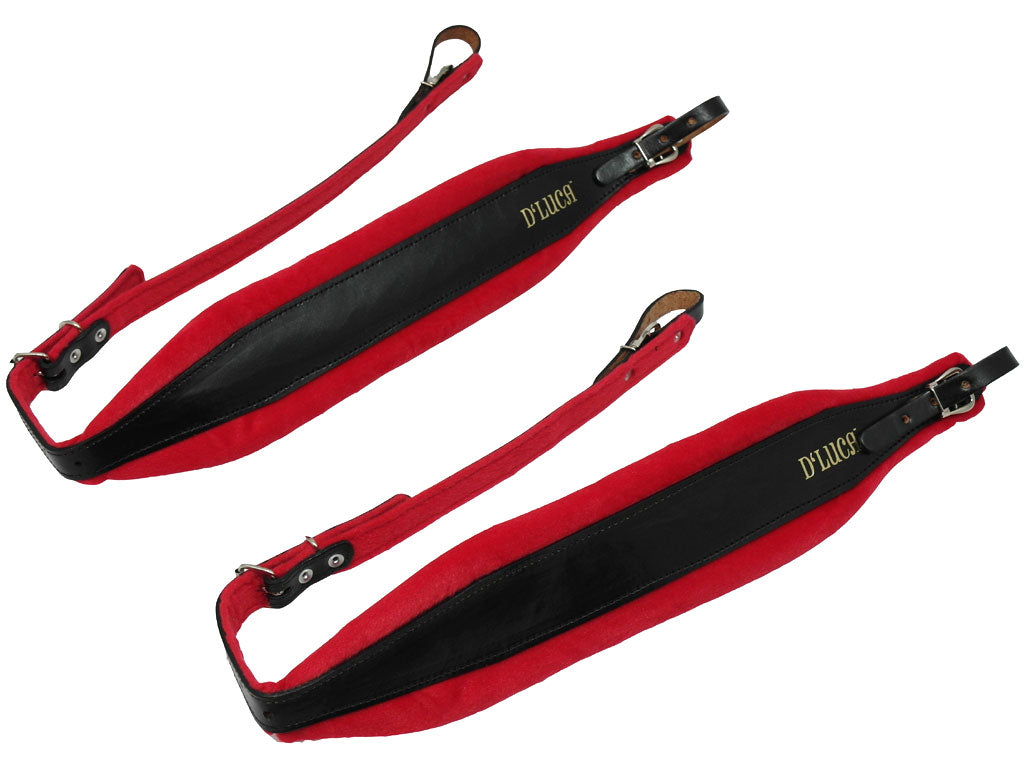 D'Luca Pro SB Series Genuine Leather Accordion Straps Black/Red
