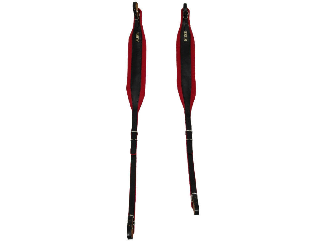 D'Luca Pro SB Series Genuine Leather Accordion Straps Black/Red