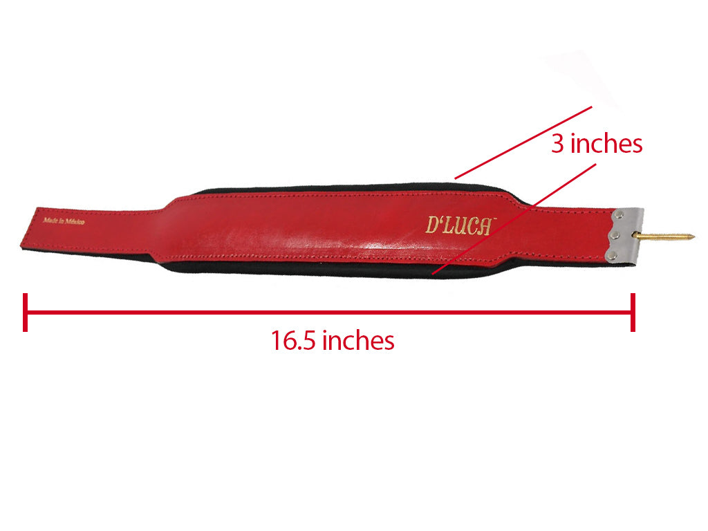 D'Luca Pro Series Genuine Leather Accordion Bass Straps 16.5 Inches Red