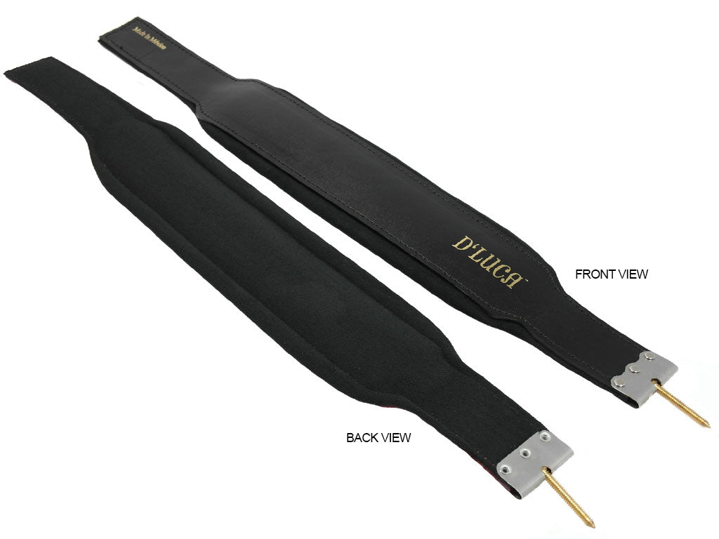 D'Luca Pro Series Genuine Leather Accordion Bass Straps 18.5 Inches Black