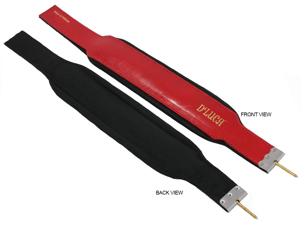 D'Luca Pro Series Genuine Leather Accordion Bass Straps 18.5 Inches Red