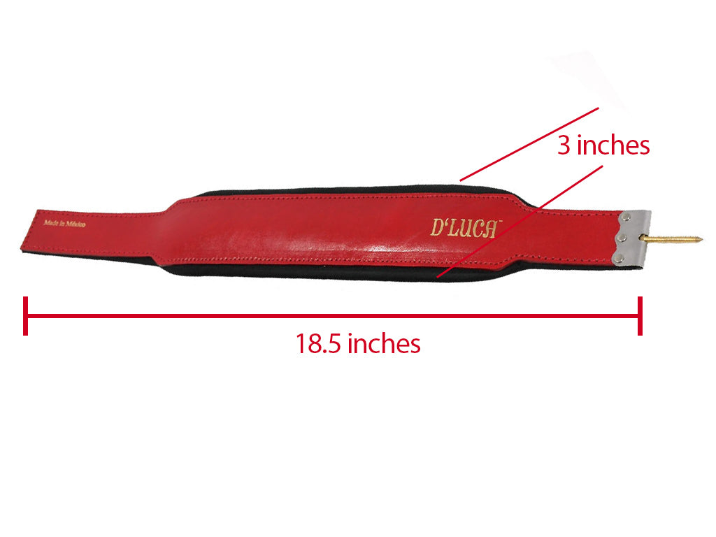 D'Luca Pro Series Genuine Leather Accordion Bass Straps 18.5 Inches Red