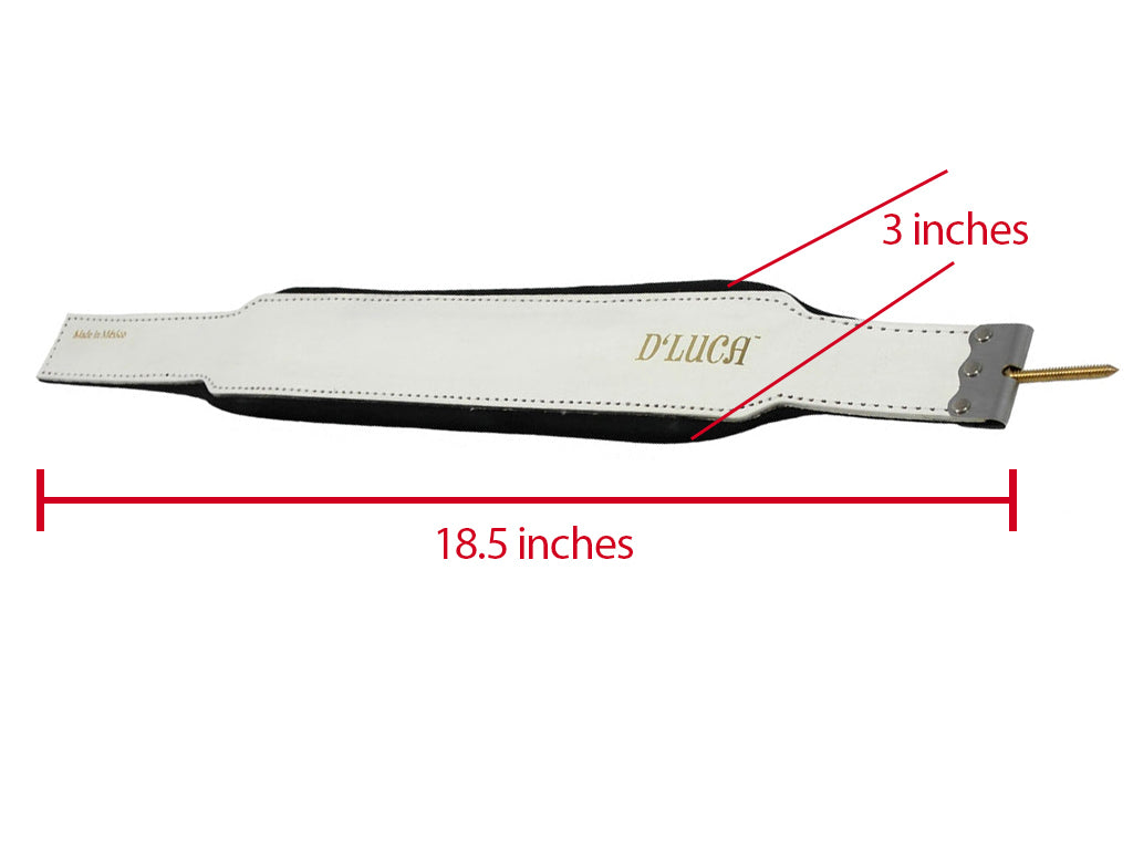 D'Luca Pro Series Genuine Leather Accordion Bass Straps 18.5 Inches White