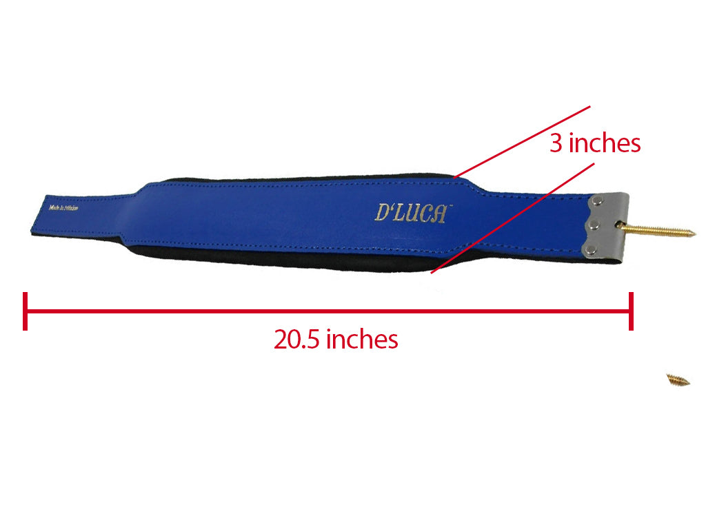 D'Luca Pro Series Genuine Leather Accordion Bass Straps 20.5 Inches Blue