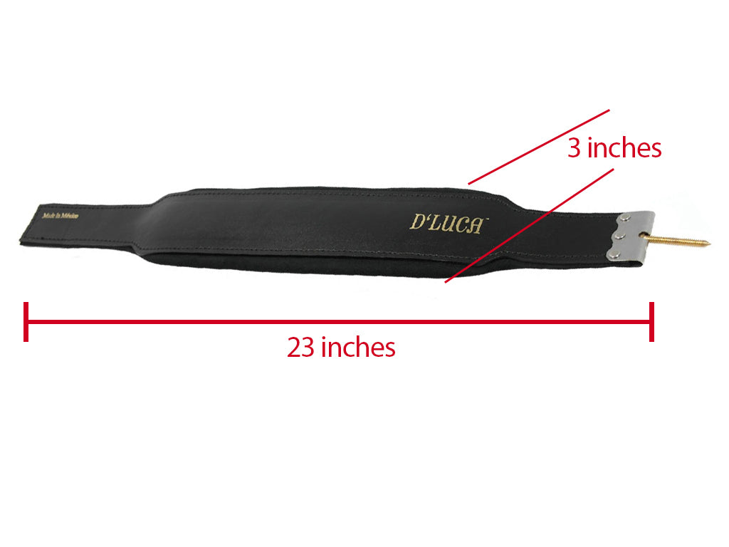 D'Luca Pro Series Genuine Leather Accordion Bass Straps 23 Inches Black