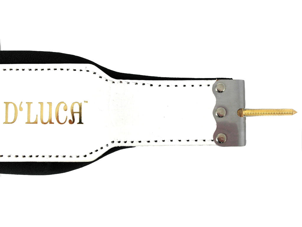 D'Luca Pro Series Genuine Leather Accordion Bass Straps 23 Inches White
