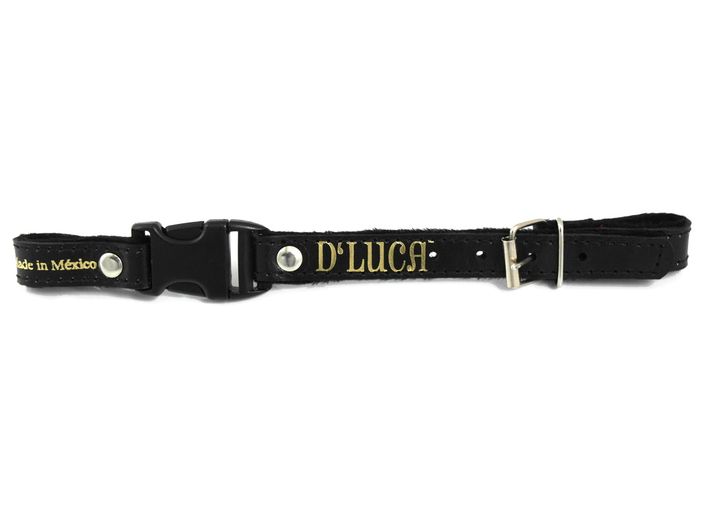 D'Luca Pro Series Leather Accordion Back Strap 12 Inches Long, Black