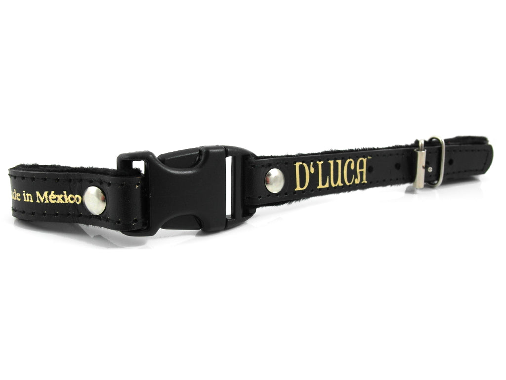 D'Luca Pro Series Leather Accordion Back Strap 12 Inches Long, Black