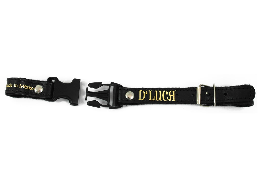 D'Luca Pro Series Leather Accordion Back Strap 12 Inches Long, Black