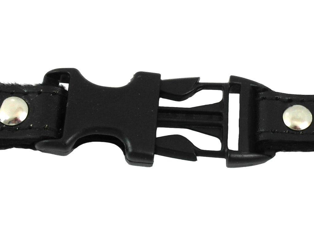 D'Luca Pro Series Leather Accordion Back Strap 12 Inches Long, Black