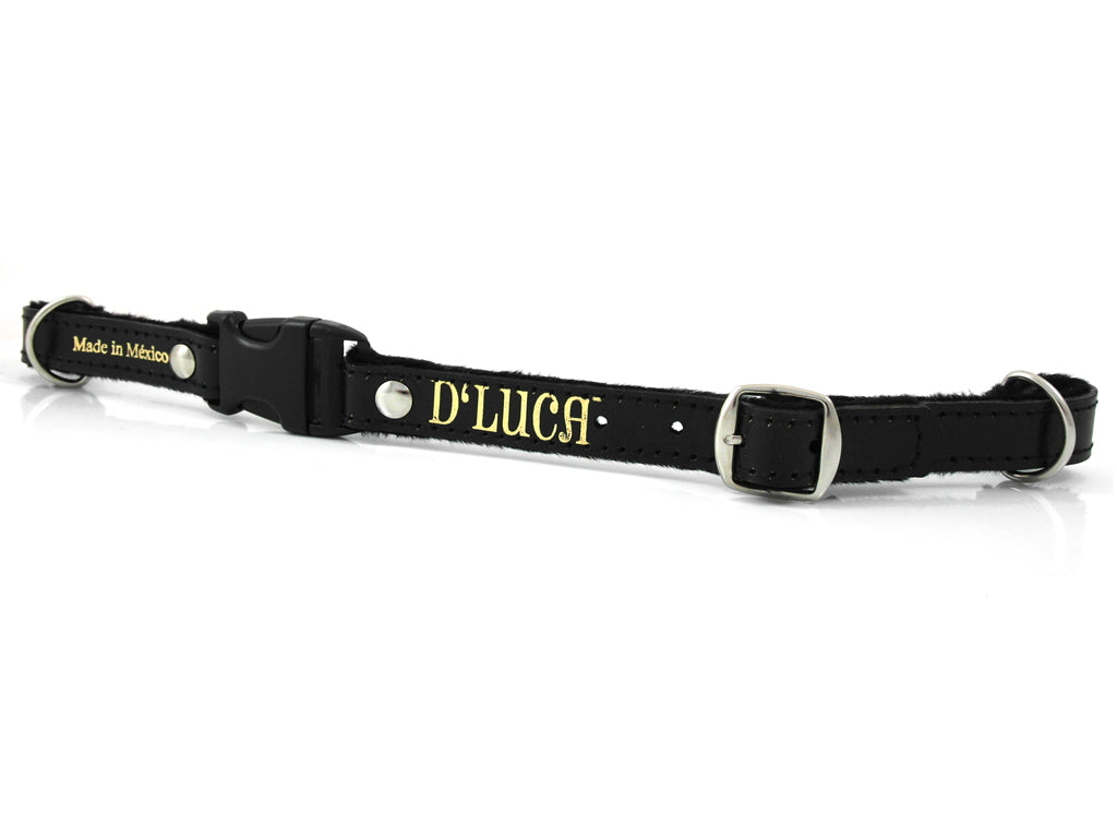 D'Luca Pro Series Leather Accordion Back Strap 14 Inches Long, Black