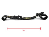D'Luca Pro Series Leather Accordion Back Strap 14 Inches Long, Black
