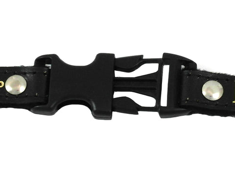 D'Luca Pro Series Leather Accordion Back Strap 20 Inches Long, Black
