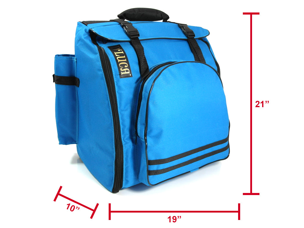 D'Luca Pro Series Accordion Gig Bag for 48/72 Bass Piano Accordions, Blue
