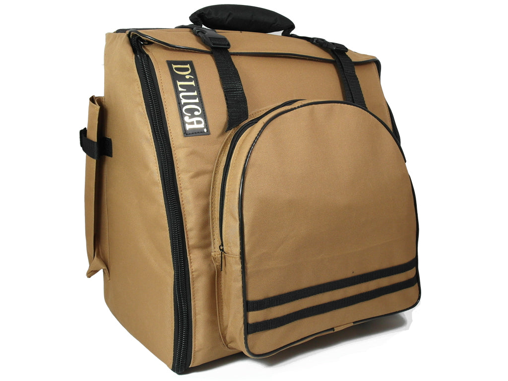 D'Luca Pro Series Accordion Gig Bag for 48/72 Bass Piano Accordions, Brown