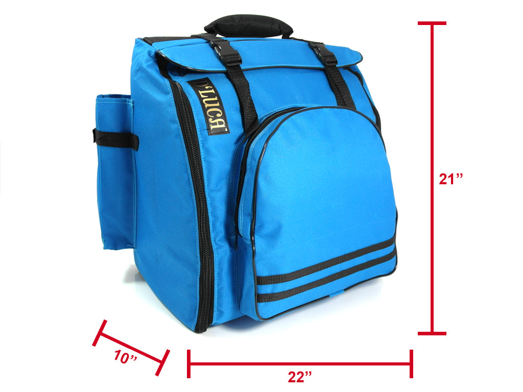D'Luca Pro Series Accordion Gig Bag for 96/120 Bass Piano Accordions, Blue