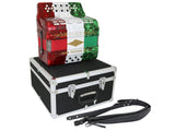 D'Luca Patron Button Accordion 3 Switches 34 Keys 12 Bass on GCF Key with Case and Straps, Red, White, Green