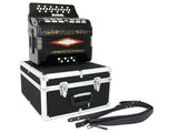 D'Luca Patron Button Accordion 3 Switches 34 Keys 12 Bass on GCF Key with Case and Straps, Black