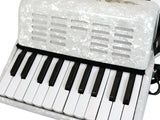 D'Luca Grand Junior Piano Accordion 22 Keys 8 Bass with Gig Bag, White