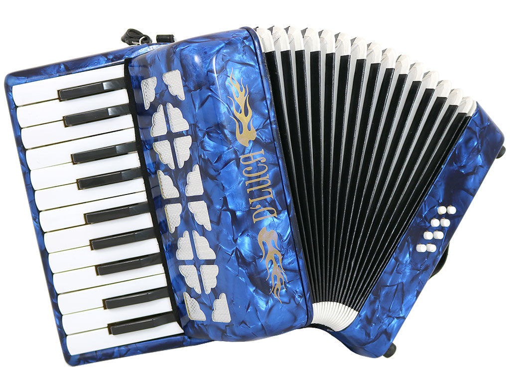 D'Luca Grand Junior Piano Accordion 22 Keys 8 Bass with Gig Bag, Blue