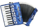 D'Luca Grand Junior Piano Accordion 22 Keys 8 Bass with Gig Bag, Blue