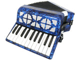 D'Luca Grand Junior Piano Accordion 22 Keys 8 Bass with Gig Bag, Blue