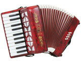 D'Luca Grand Junior Piano Accordion 22 Keys 8 Bass with Gig Bag, Red