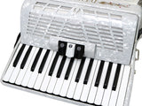 D'Luca Grand Piano Accordion 3 Switches 30 Keys 48 Bass with Case and Straps, White