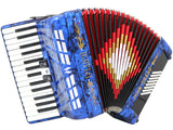 D'Luca Grand Piano Accordion 3 Switches 30 Keys 48 Bass with Case and Straps, Blue