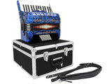 D'Luca Grand Piano Accordion 3 Switches 30 Keys 48 Bass with Case and Straps, Blue